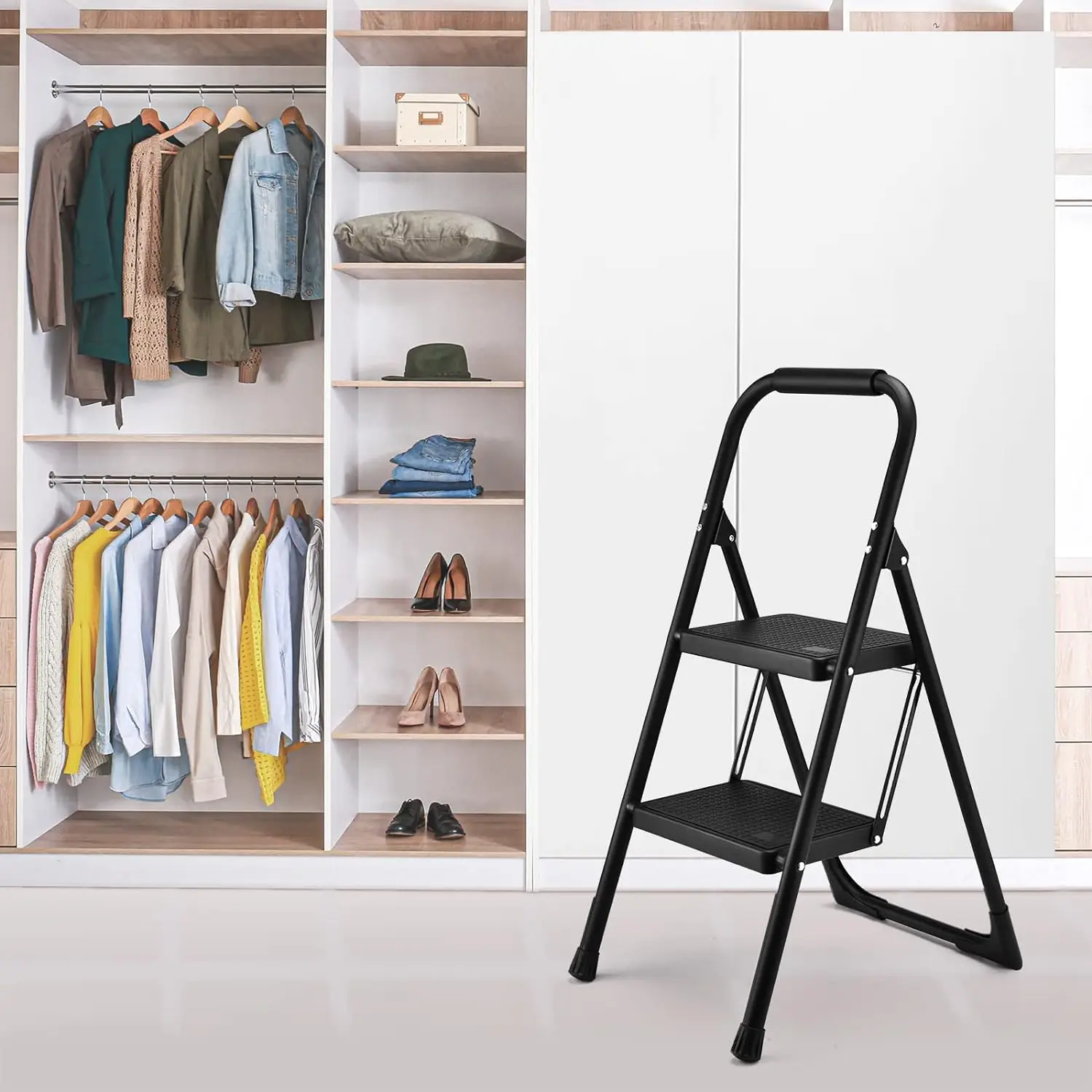 Hot Selling Folding 2 Step Ladder Anti-Slip Sturdy Household Portable Step Stool Foldable Ladders with Cushioned Handle