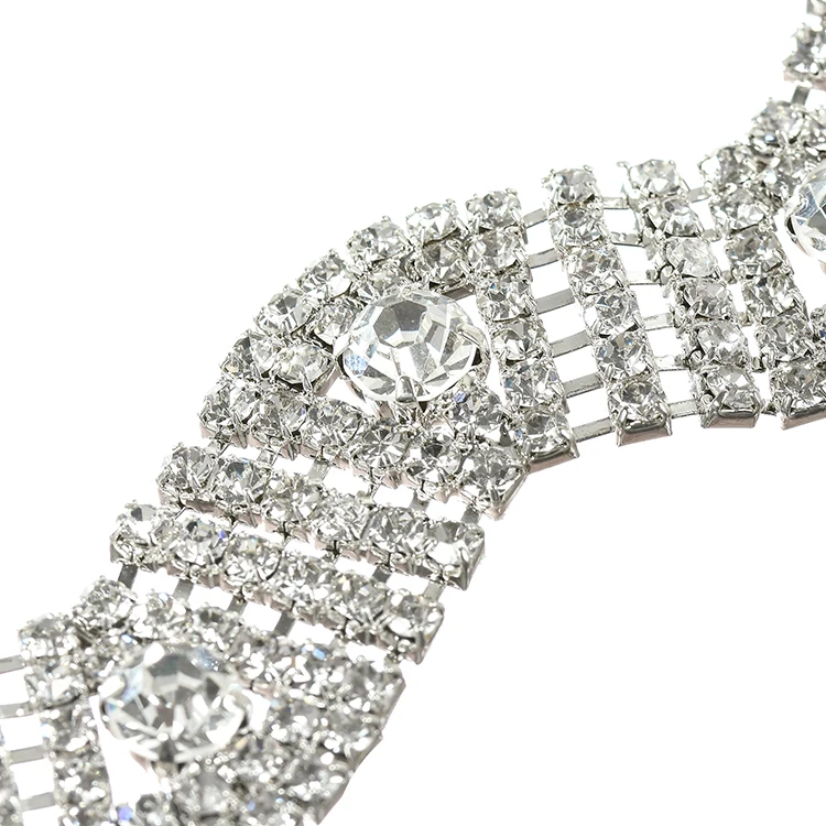 New popular fancy fashion rhinestone acrylic chian for dress