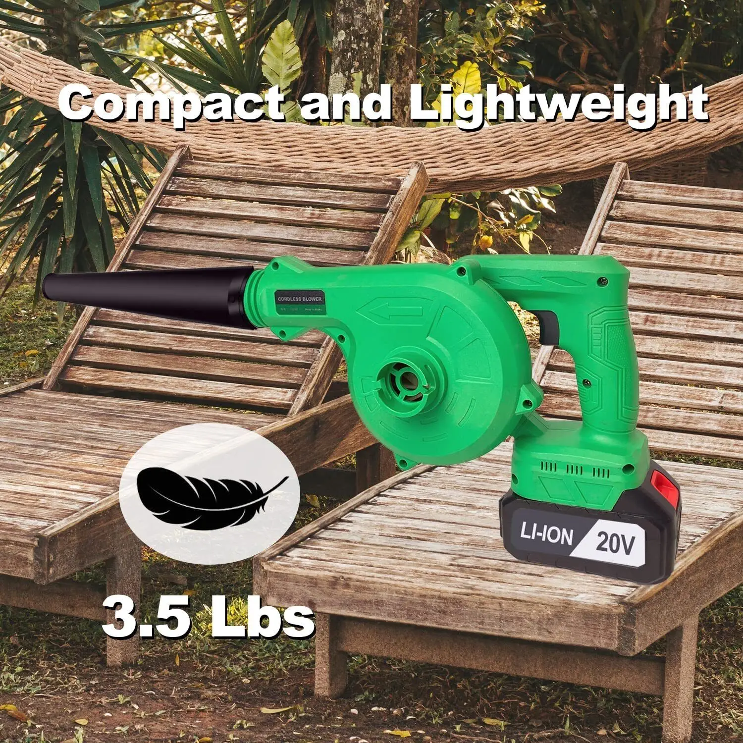 Tegatok Mini 2 in1 Cordless Leaf Dust Blower Compact Vacuum Cleaner 20V Battery