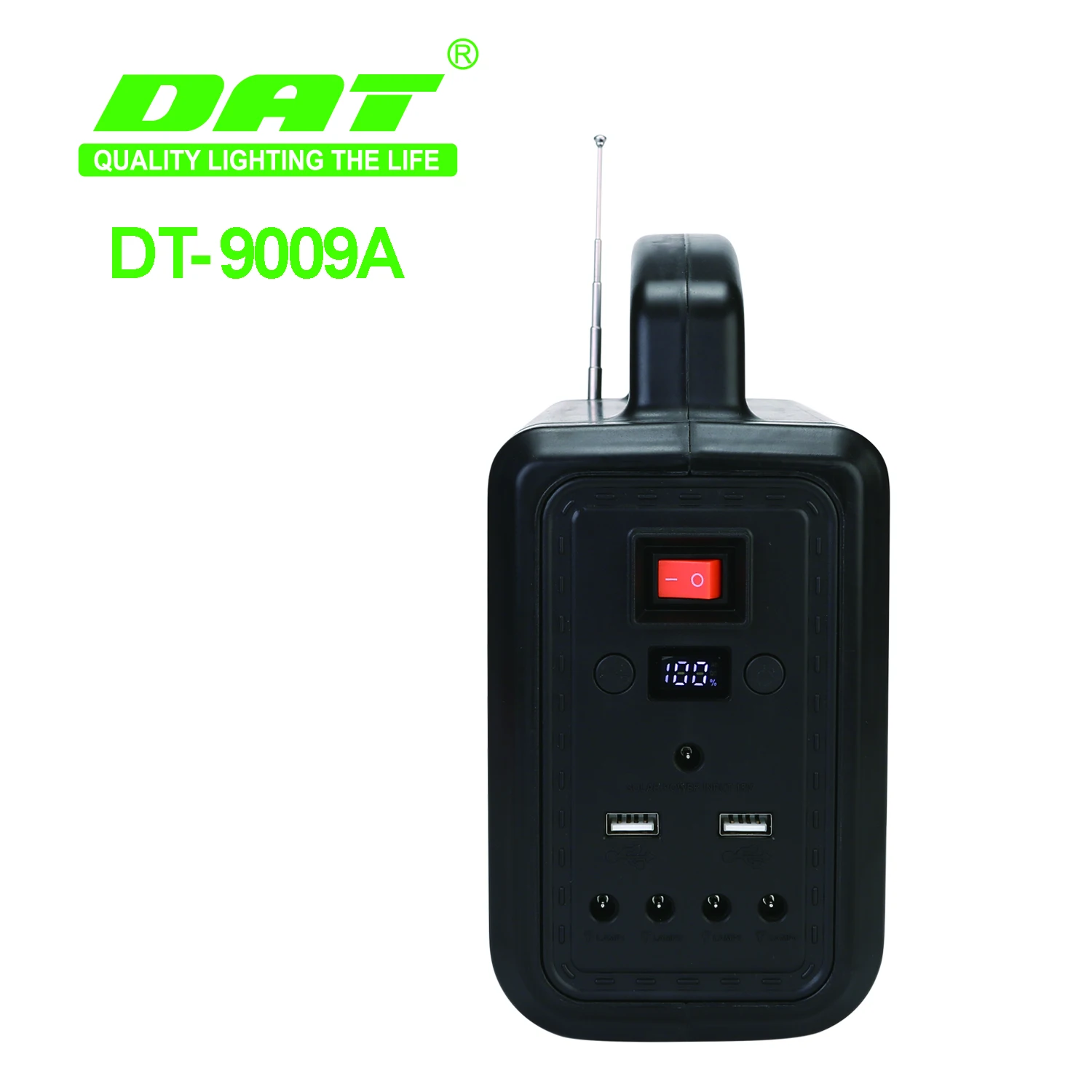 DT-9009A DC12V solar power lighting system with 4 led bulbs Outdoor solar lighting  system solar power bank