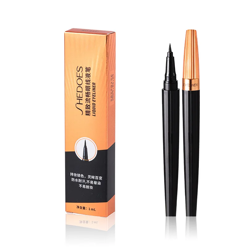 Natural Black Liquid eyeliner Plastic Eyeliner Waterproof Sweatproof Quick Dry Not Easy Smudged Plastic Tube Liquid Eyeliner