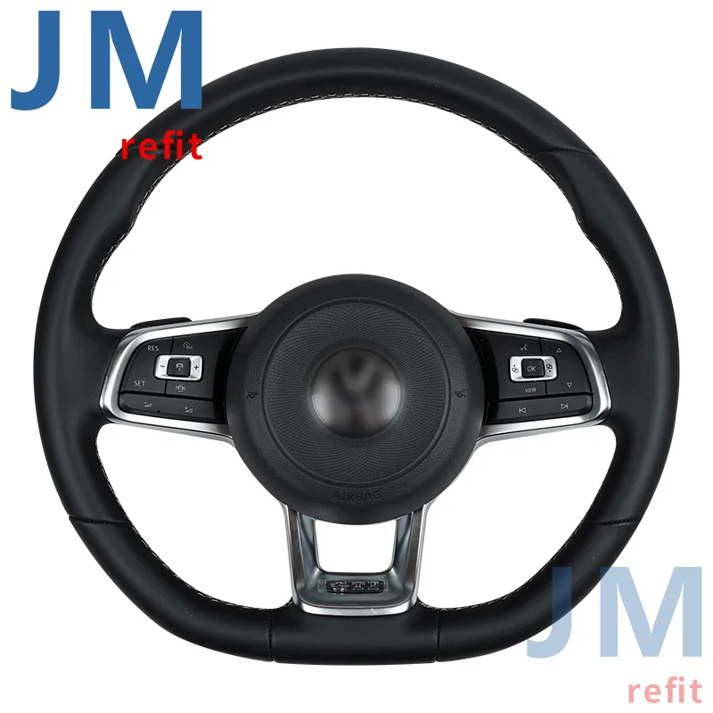 Full Leather Steering Wheel for VW MK7 MK7.5 MK6 MK5 Golf 7 Tiguan Passat  Sport Old to New