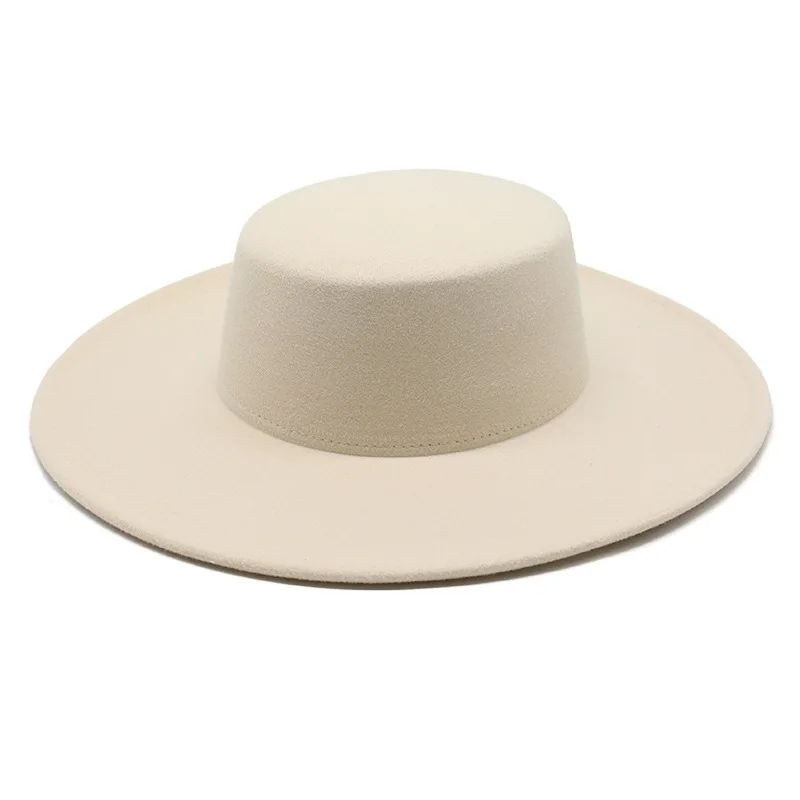 2022 women polyester/cotton wide brim felt fedora panama hat wholesale custom wool fedora hat