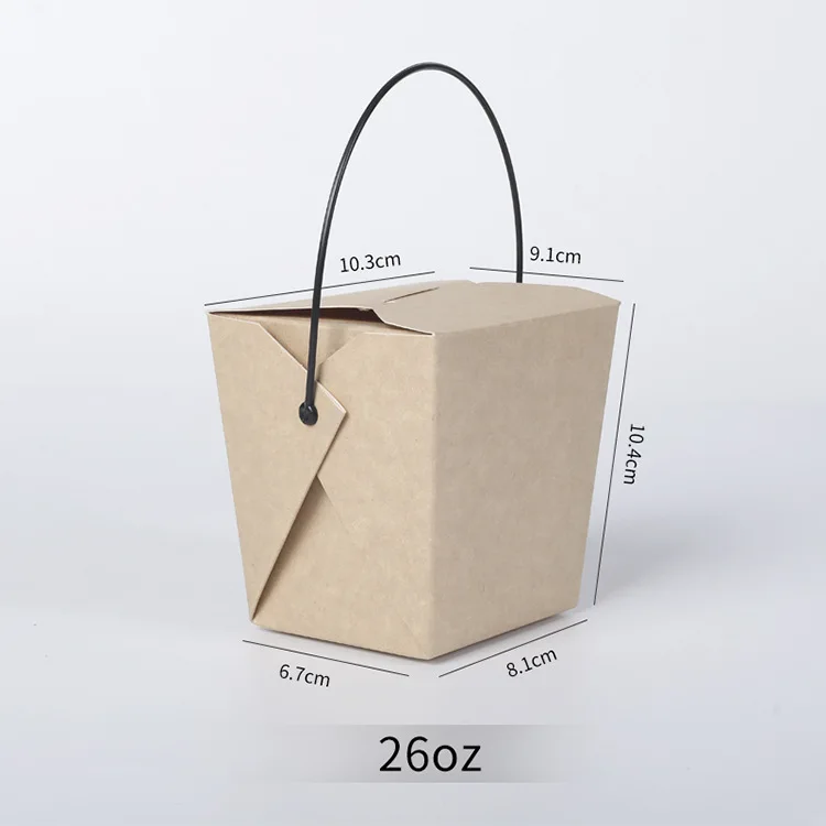Factory hot sale take away chinese food box rice take away box paper take away box with handle