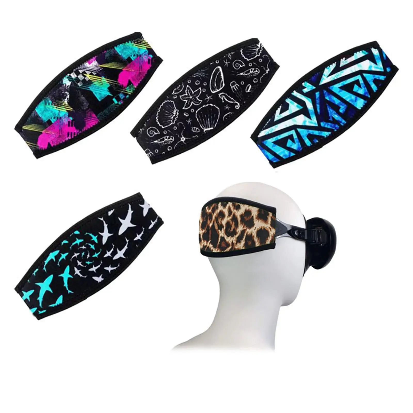Custom Diving Snorkeling Spearfishing and Swimming Neoprene Cover Wrap Diving Mask Strap