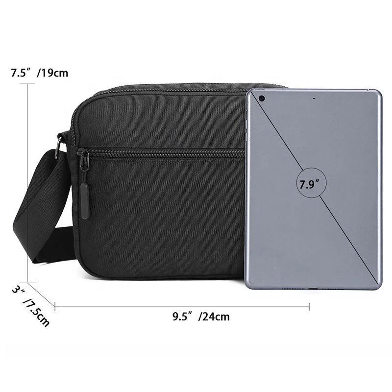 Custom Durable Nylon Oxford Lager Capacity Waterproof College Shoulder Bag Boys Crossbody Bag Male Messenger Bag for Men