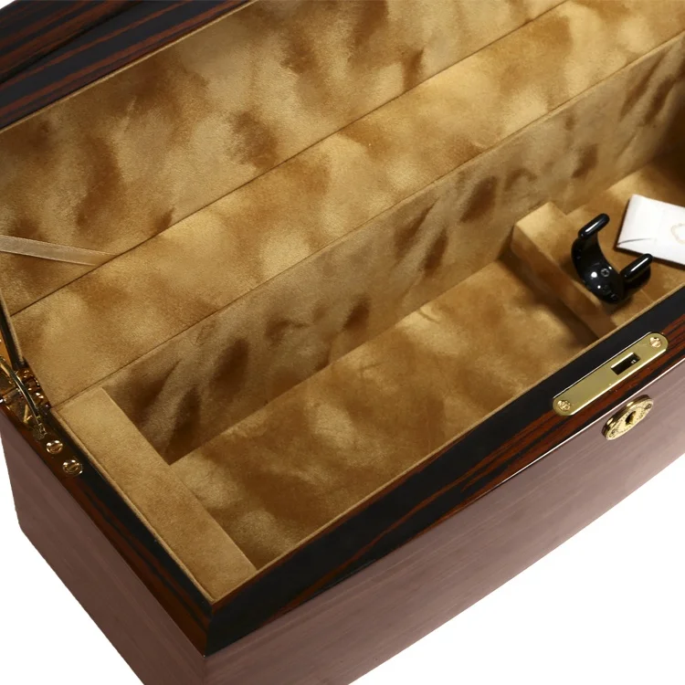 
Factory OEM High gloss Lacquer Handmade Wood Whiskey Wine Box With Fluffy Lining 