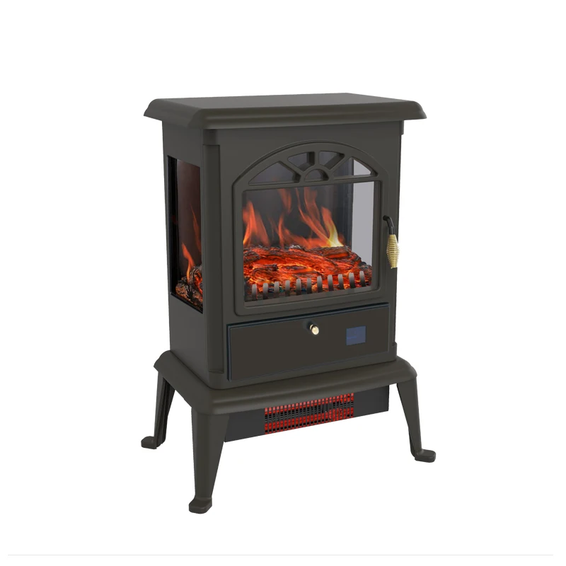 Custom Freestanding Stove 3 Sided 1500w Portable Glass Room Heater Electric Fireplace Stove
