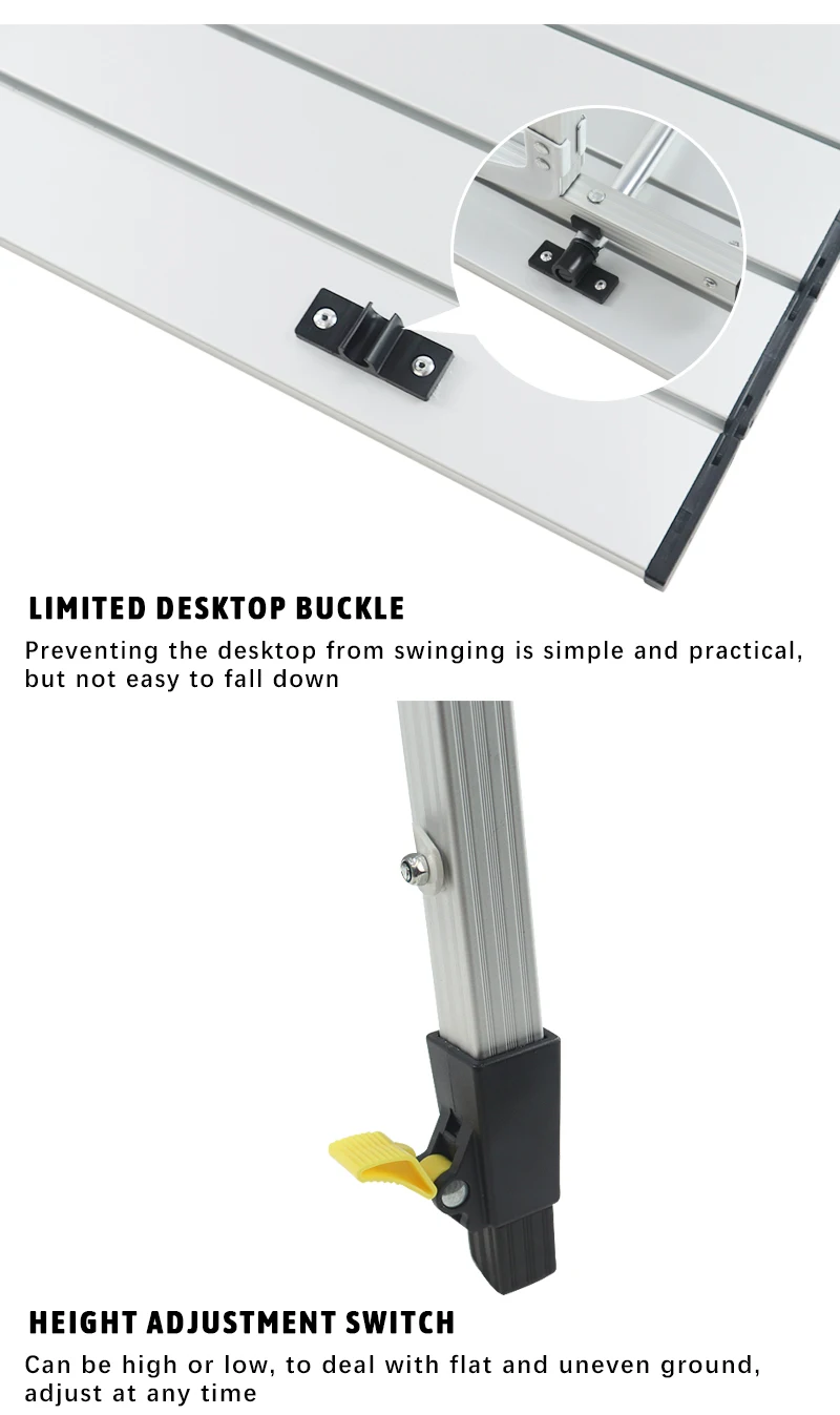 Factory Price Wood Foldable Table Camping Portable Adjustable Picnic Outdoor Durable Roll Top Up Folding Table With Light