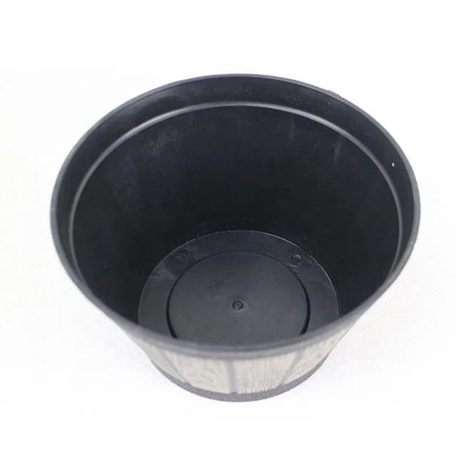 Indoor & Outdoor Garden Home Desktop Cheap Plastic Decoration Whiskey Barrel Planters Flower Plant Pots