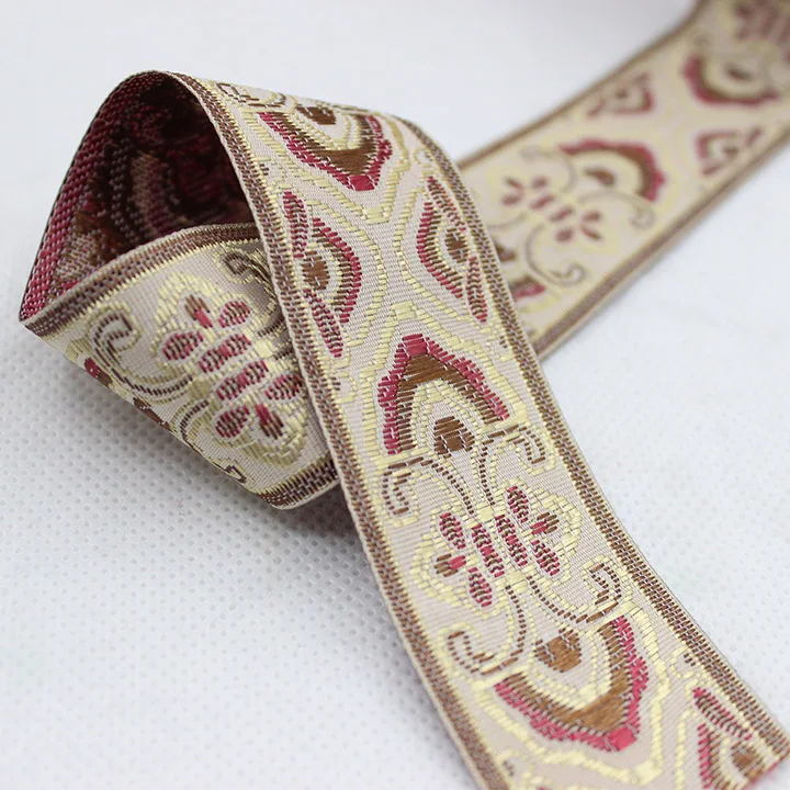 Wholesale 12 CM Width Retro Jacquard Ribbon floral curtain Lace Trim tape