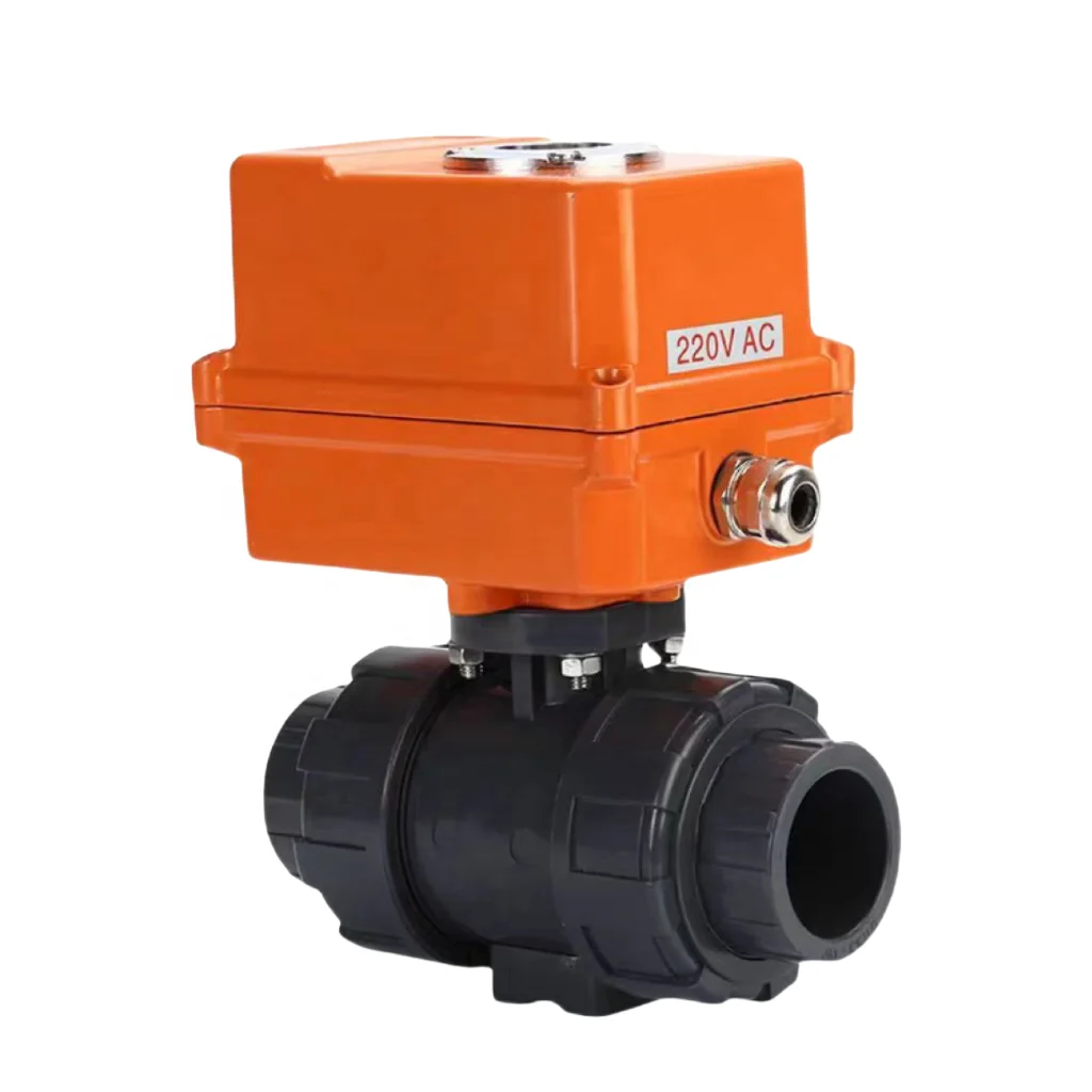 Клапан электрического привода DC12V/DC24V AC220V 2-ходовой UPVC/PP 25/50 мм