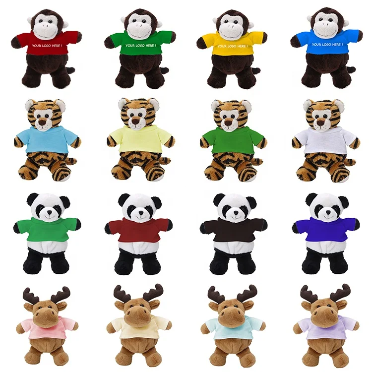 Wholesale cheap mini animal keychain plush toy custom promotion cute teddy bear plush keychain toys