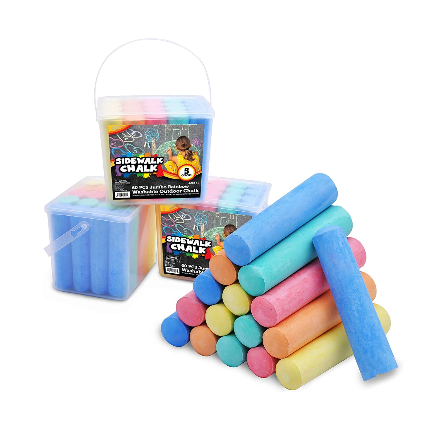Non Toxic Washable Custom Outdoor Pavement Street Jumbo Sidewalk Chalk Set For Kids