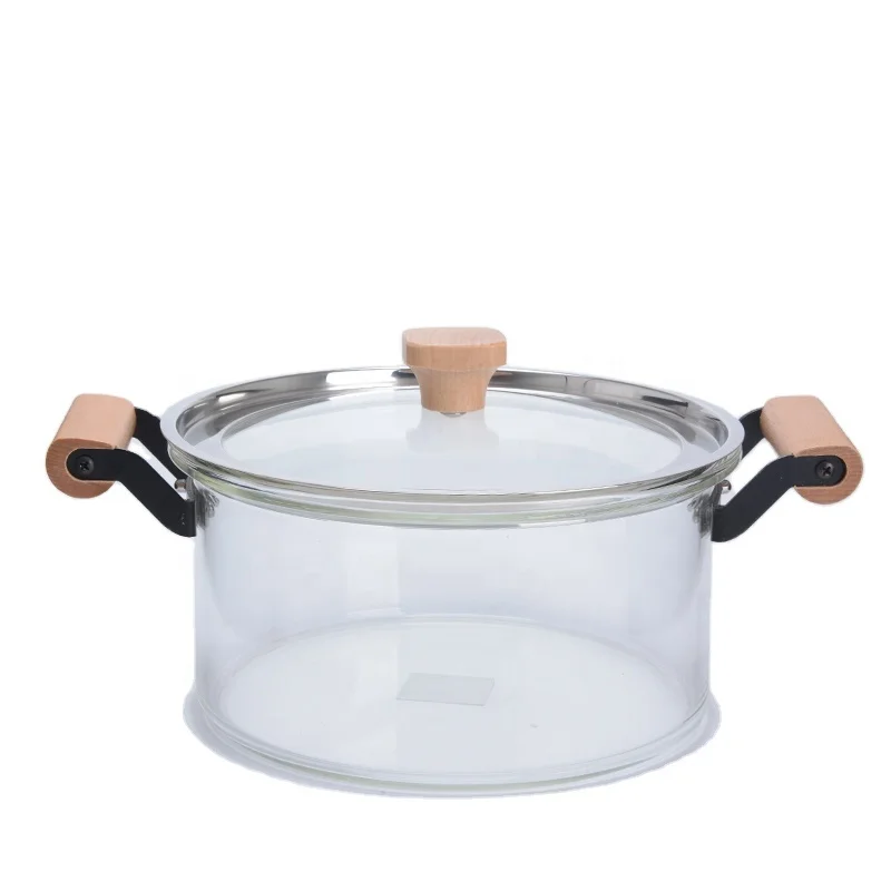 Large Microwavable Safe Glass Casserole Heat Resistant Cooking Pot Cookware