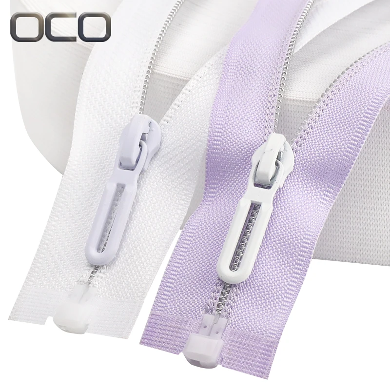 OCO Wholesale zipper custom zipper invisibility open end 5# nylon zippers open end for jacket tailoring accessories factory