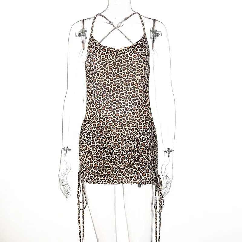 new EB-2023060733    summer 2023 fashion sleeveless backless drawstring printed dresses women sexy