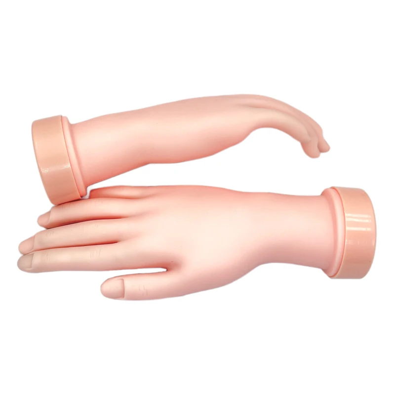 Movable Beginner Manicure Bendable Prosthetic Removable Mannequin Art Hand Silicone Model Practice Finger Nail Training Tool