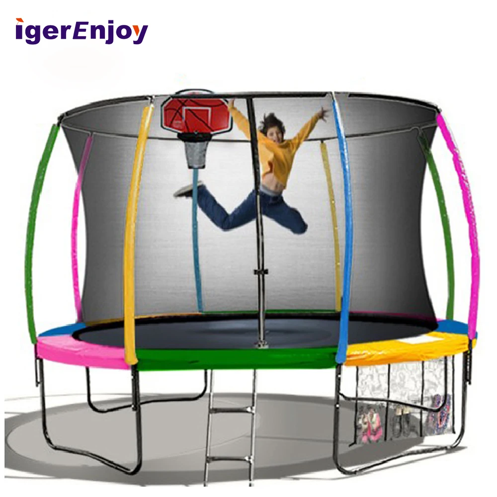 Commercial 10ft Outdoor Professional Round Trampoline Bed For Kids Large Jumping Fitness with