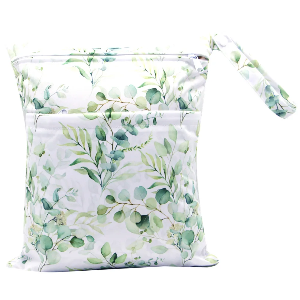 Double Zipper Pockets Waterproof Reusable Diaper Organizer Baby Cloth Diaper Wet Dry Bags