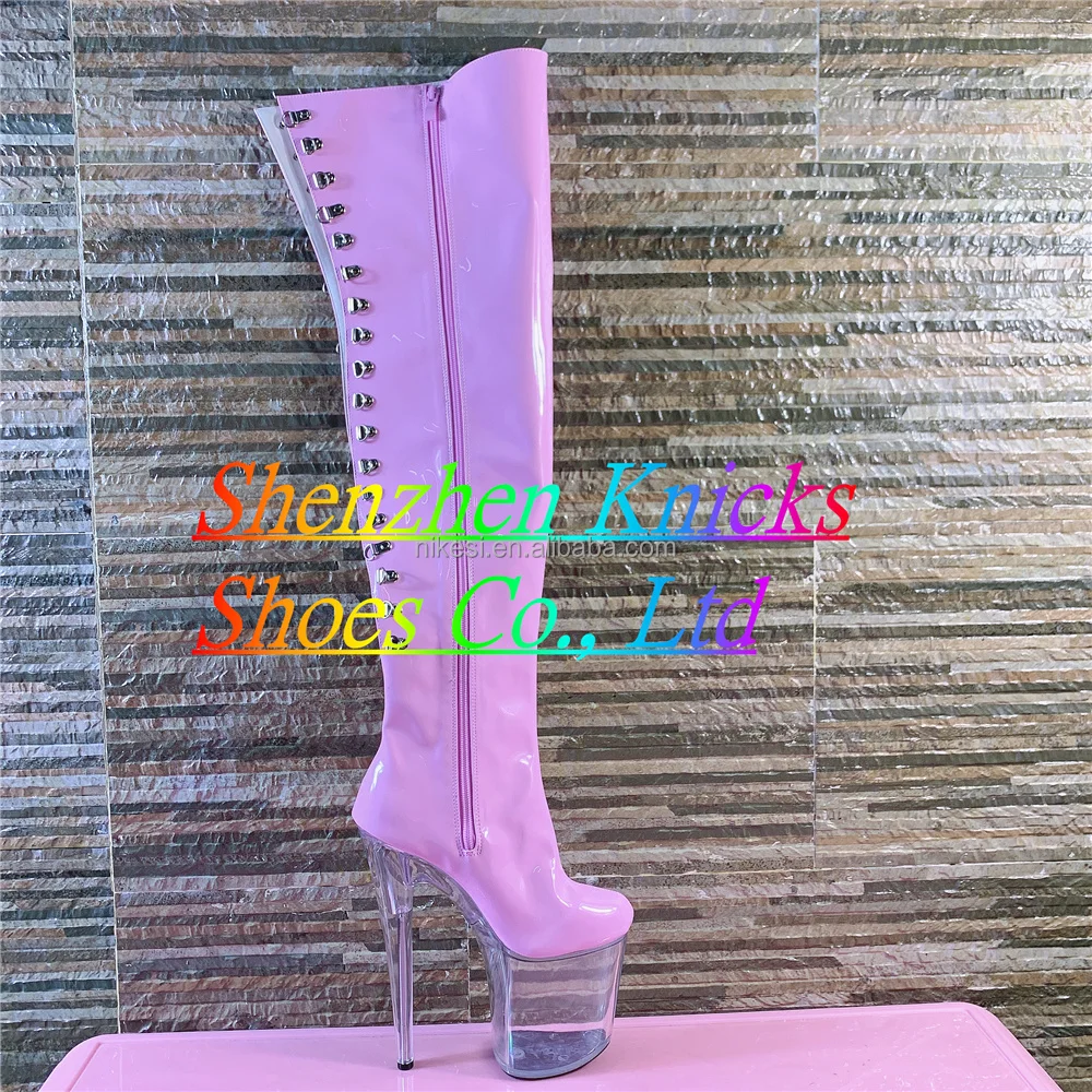 Женские сапоги до колена для ночного клуба, пикантные высокие модные сапоги, 20 см