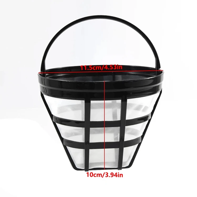 Reusable Coffee Strainer Filter Basket With Handle Coffee Accessories Washable Cone-Style Coffee Filter