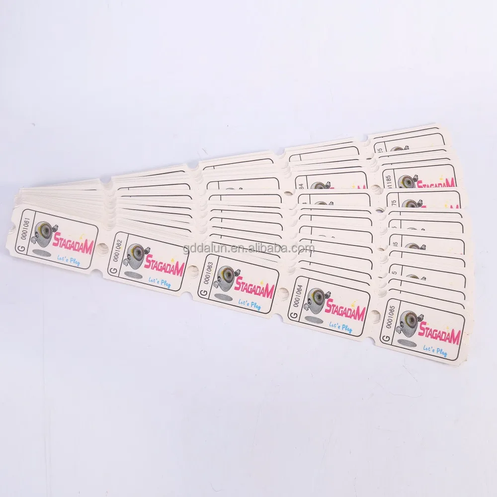 Customized Arcade Game Raffle Redemption Ticket Printing