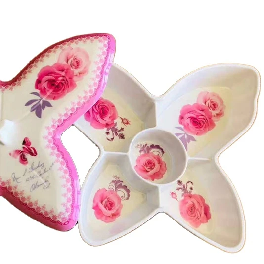 Fruit snacks wedding candy plate with lid melamine plates Plastic tray