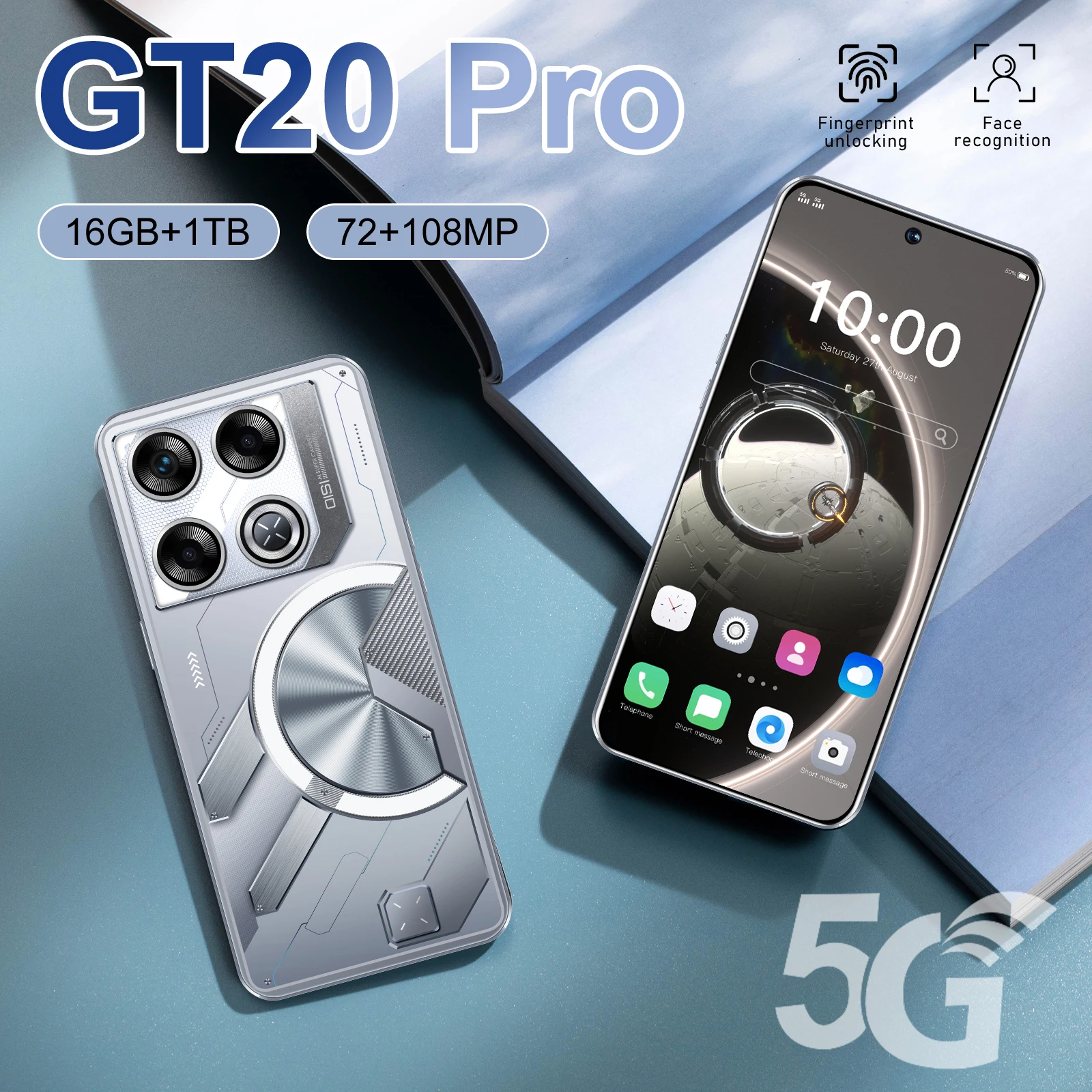 Original New GT20 Pro 5G Smartphone 7.3 Inch Large Memory Cell Phone Global GSM LET Unlocked 4G 5G 7.3 Inch Big Screen Mobile