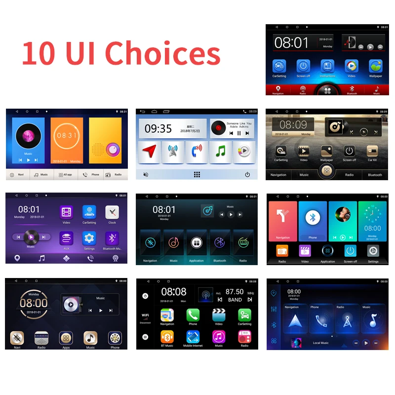  Универсальная Фиксированная панель 10 дюймов 1 din android автомобильная аудиосистема радио автомобильный мультимедийный