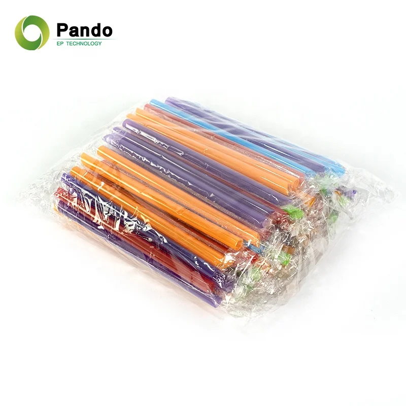 Disposable Milk Tea Extended Thickness Kraft Paper Independent Packaging Transparent Reusable Colorful Beverage Straws