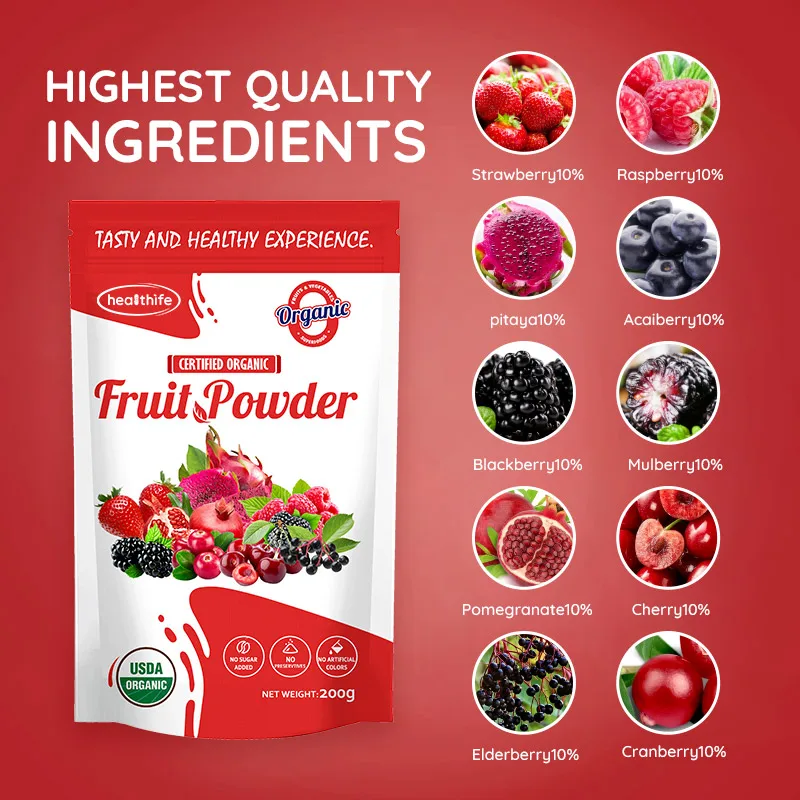OEM Органические супер продукты смешанные Ягоды Порошок, красный смесь порошок
