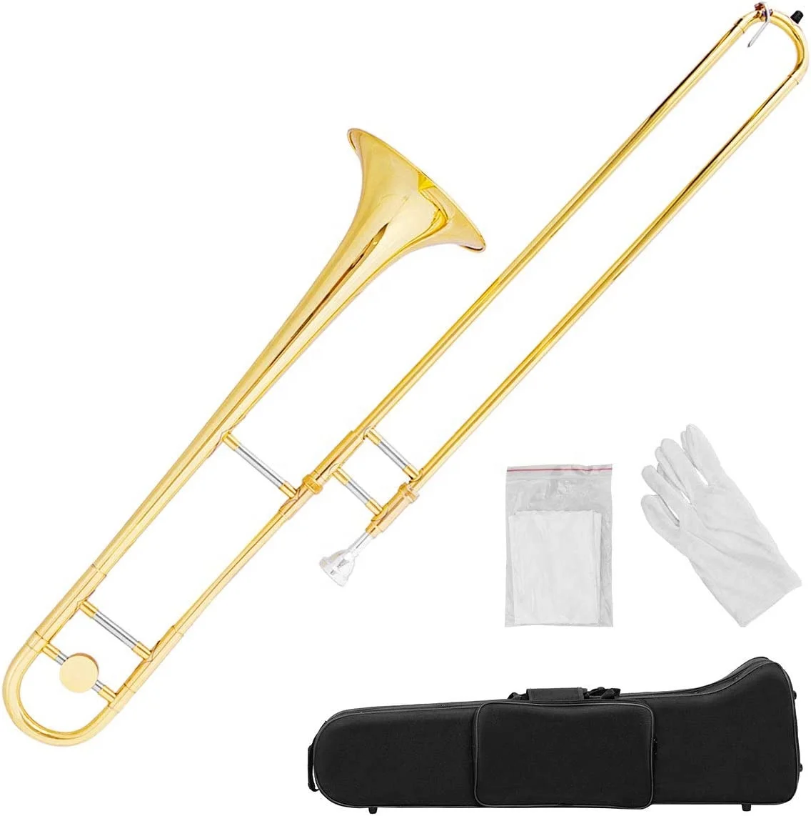 Brass B Flat Tenor Slide Trombone, trombone instruments for Beginners Students