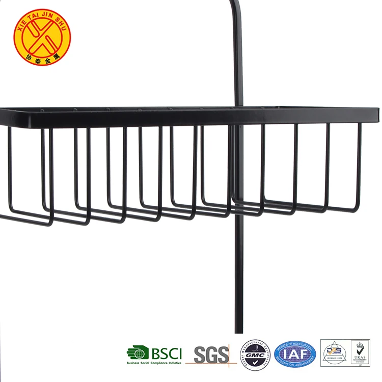 Cheap Price Bathroom Organizer Storage Rack Stainless Steel Shower Caddy Bathroom Rack Black Bathroom Shelf