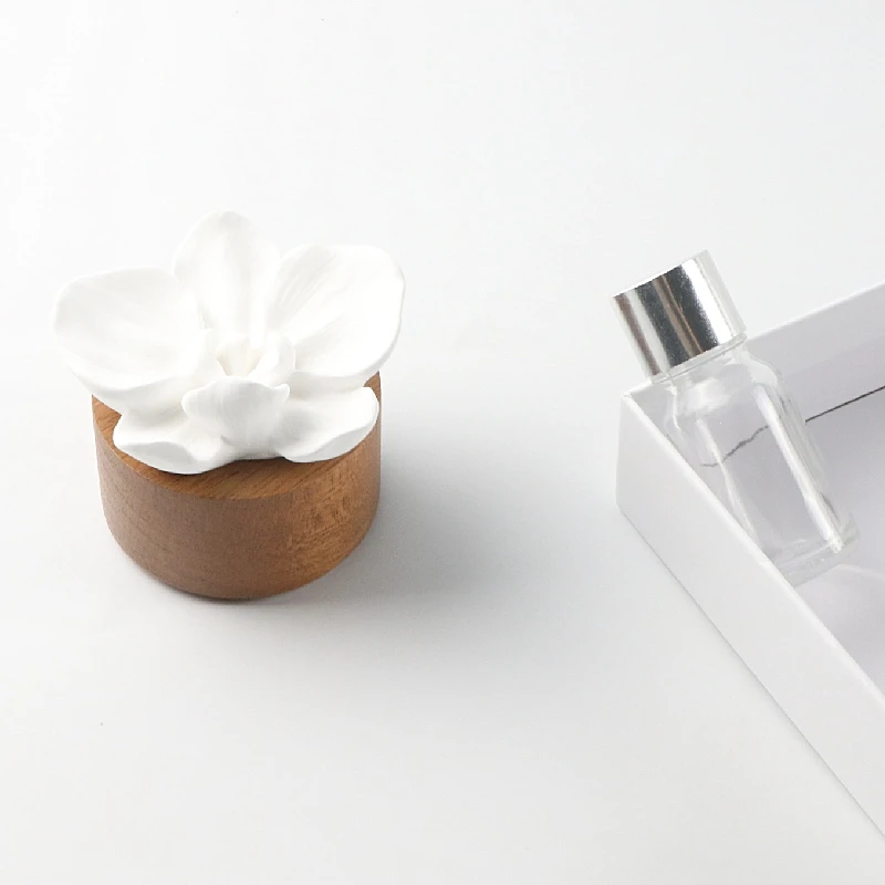 Wholesale Stocked Home Air Freshener Scented Stone Ceramic Orchid Fragrance Plaster Scented Ceramic Aroma Essential Oil Diffuser