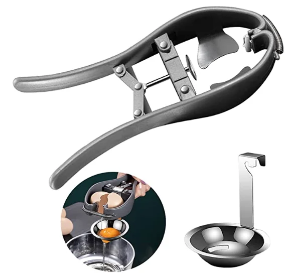 new Egg Cracker Egg Separator Tool with Egg Yolk and White Separator, Creative Kitchen Cooking Tools