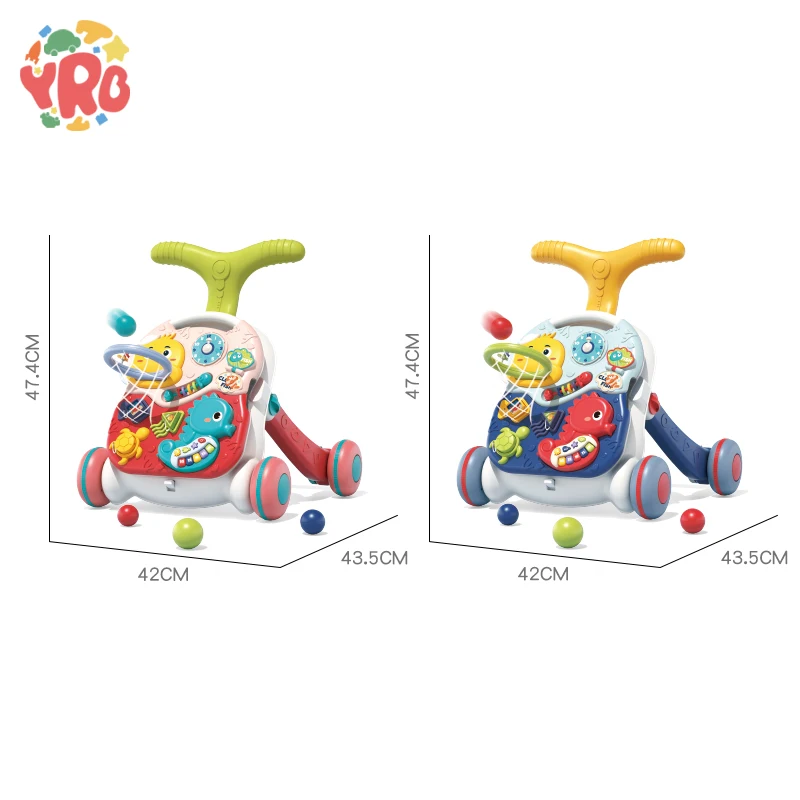 2 in 1 Multifunction Baby Learning Activity Cheap kids Musical Stroller Toy baby walker For Kids Gift