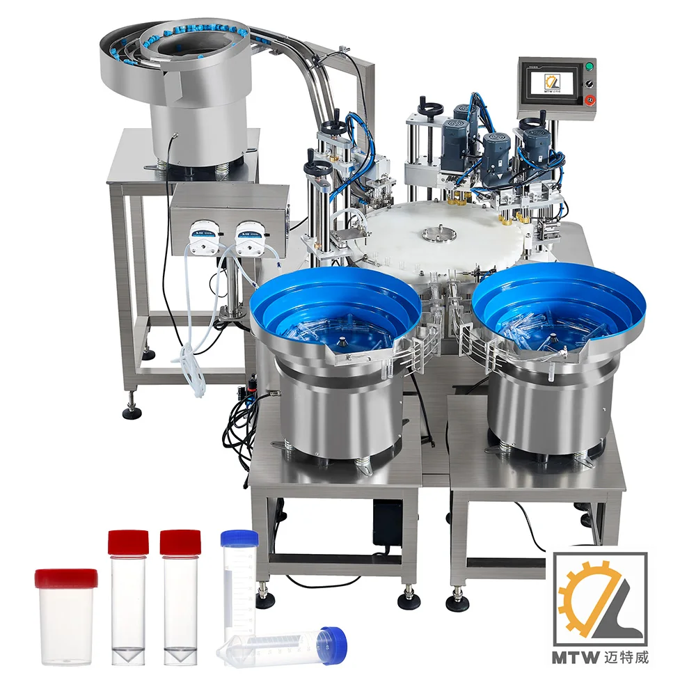MTW Automatic small vial test tube filling and capping machine with plugging