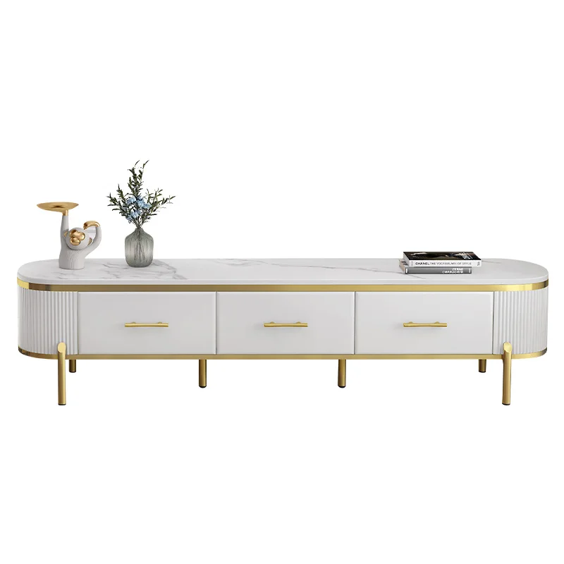 Top Quality New Living Room Modern Style Elegant Light Luxury Marble Top TV Stands