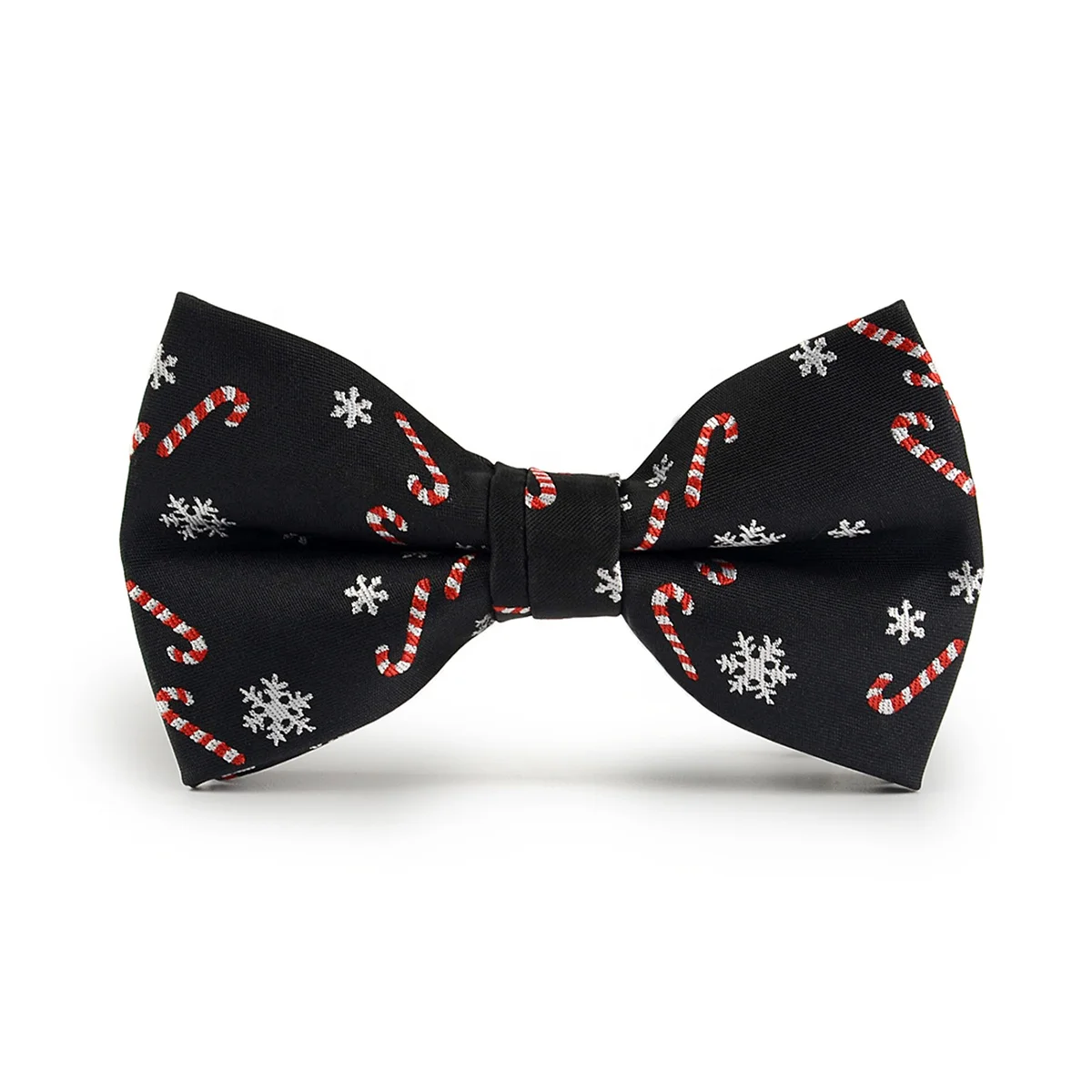 Happy New Year Mens Bowties Pretied Papillon Adjustable Polyester Custom Woven Santa Claus Xmas Tree Wholesale Christmas Bow Tie