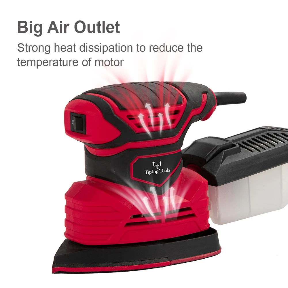 TIPTOP Professional 180w Palm Electric Wood Floor Finishing Delta Sander Corded Triangle 140*140*80mm Pad Mouse Detail Sander