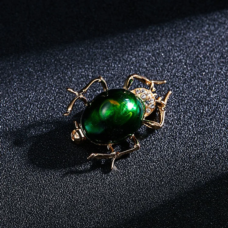 Rinhoo Fashion Rhinestone Crystals Enamel Animal Beetle Girls Brooch For Women