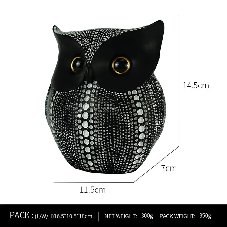 Modern Style Creative Owl Sculpture Figurine Statue Ornament Resin Craft Adornments For Home Table Bookshelf Decor