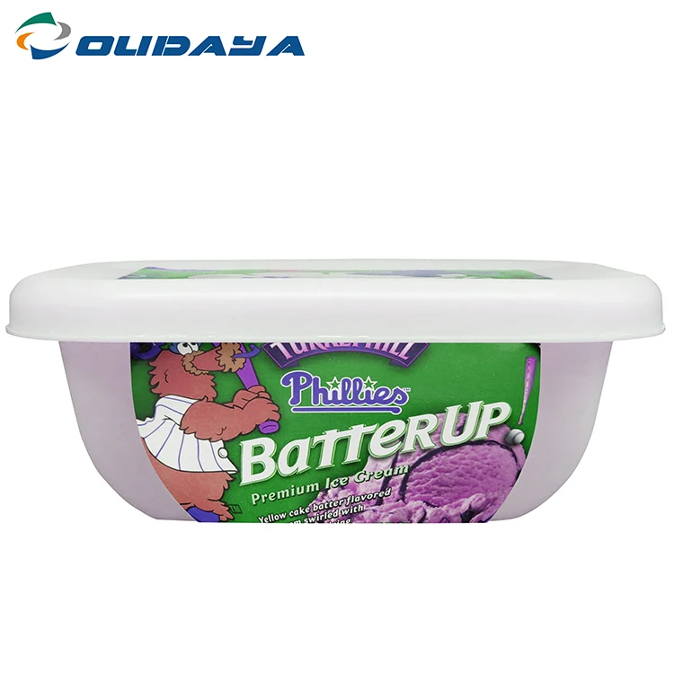 250g 500g custom printing oval shape plastic food container butter margarine tub and lid