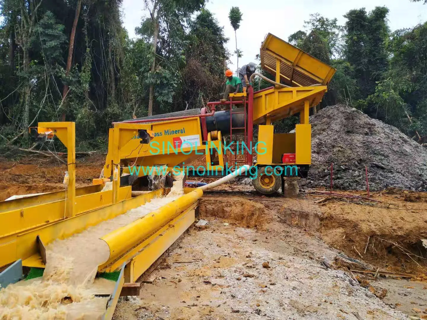 Diesel Gold processing washing plant Double Layer Trommel Gold Recovery machine