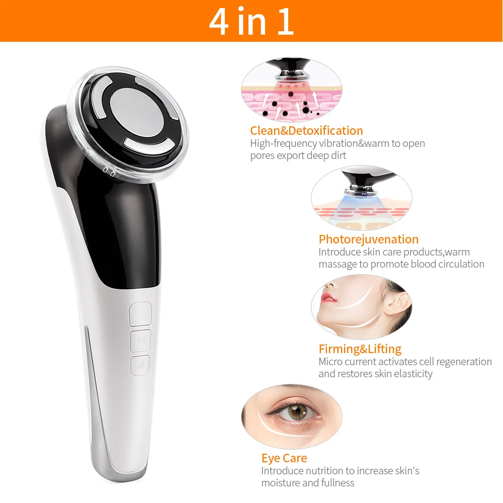 
2020 new facial clean beauty equipment EMS galvanic machine led photon light therapy hot cold face massager 