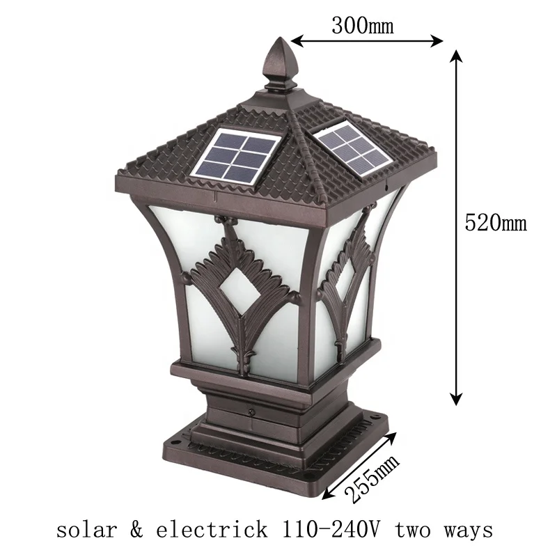 
Wholesale high quality waterproof Square Fancy main gate pillar light 