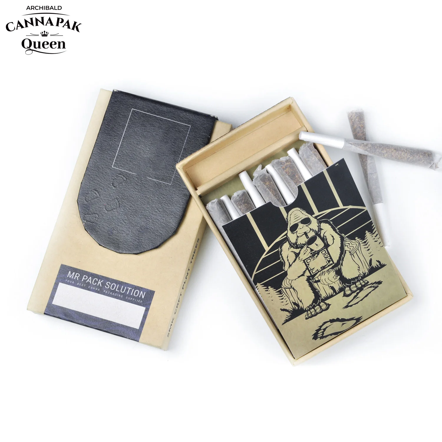 Odor Diffusion Prevention Wholesale Paper Box Luxury Rigid Case Supplier Kraft Corrugated Boxes 5 Packs Display Box For Pre Roll