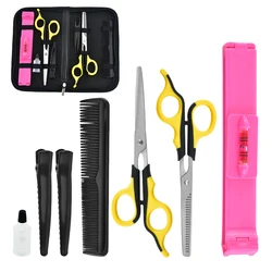 Professional Hairdressing Scissors Barber Thinning Scissors Razor RA-69 Comb Set