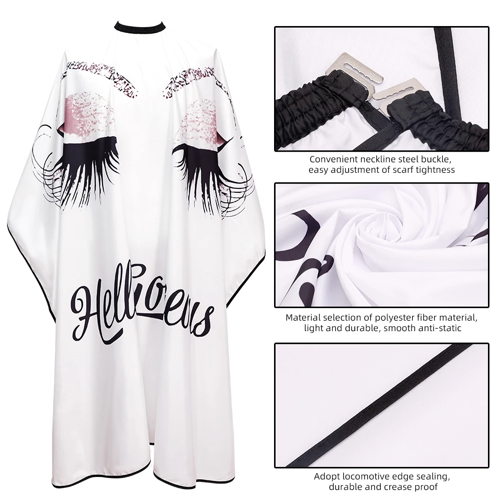 Clean and tidy White Salon Barber Waterproof cape Haircut Styling Cover Barber Apron Antistatic Hairdresser Apron Hair Cut Cape